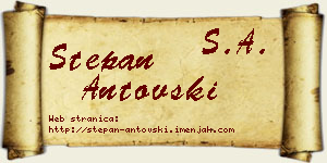 Stepan Antovski vizit kartica